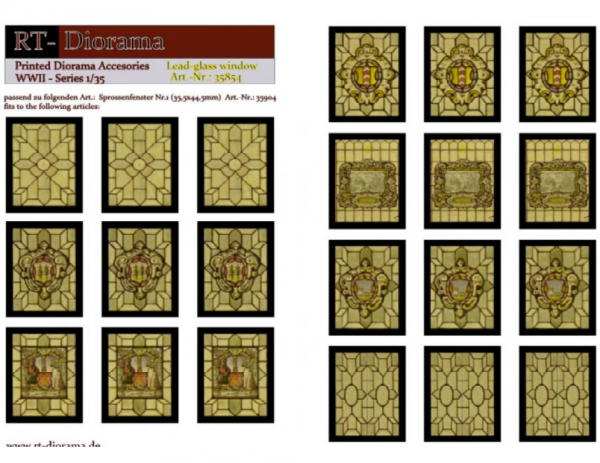 RT-Diorama 35854 Printed Accessories: Lead-glass windows 1/35