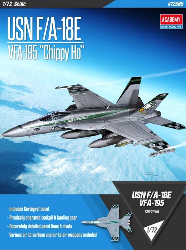 Academy 12565 USN F/A-18E VFA-195 &quot;Chippy Ho&quot; 1/72
