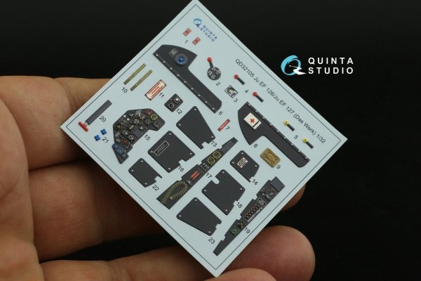 Quinta Studio QD32105 Ju EF 126/EF 127 3D-Printed &amp; coloured Interior on decal paper (Das Werk) 1/32