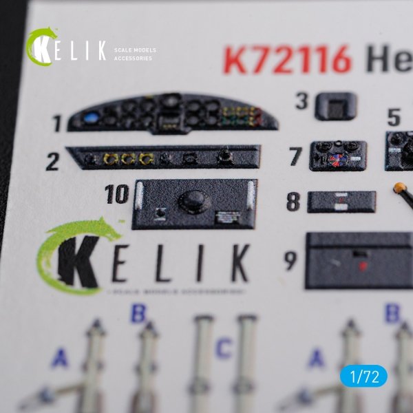 KELIK K72116 He-111 H6 interior 3D decals for Airfix kit 1/72