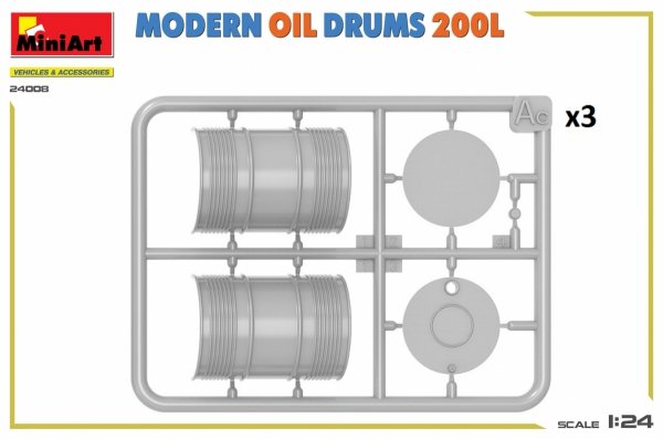 MiniArt 24008 MODERN OIL DRUMS 200L 1/24