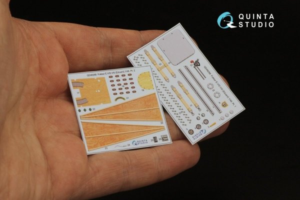 Quinta Studio QD48298 Fokker EV-DVIII 3D-Printed &amp; coloured Interior on decal paper (Eduard) 1/48