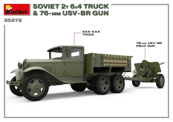 MiniArt 35272 SOVIET 2T 6X4 TRUCK &amp; 76-mm USV-BR GUN 1/35