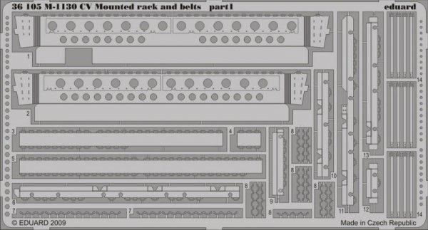 Eduard 36105 M-1130 CV Mounted rack and belts 1/35 Trumpeter