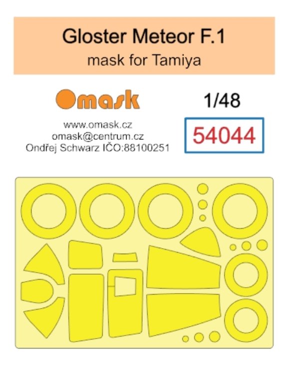 Omask 54044 Gloster Meteor F.1 mask (for Tamiya) 1/48