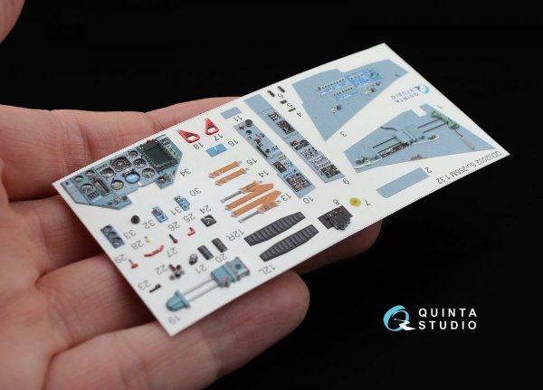Quinta Studio QD32002 Su-25SM 3D-Printed &amp; coloured Interior on decal paper (for Trumpeter kit) 1/32