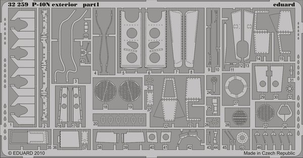 Eduard 32259 P-40N exterior HASEGAWA 1/32