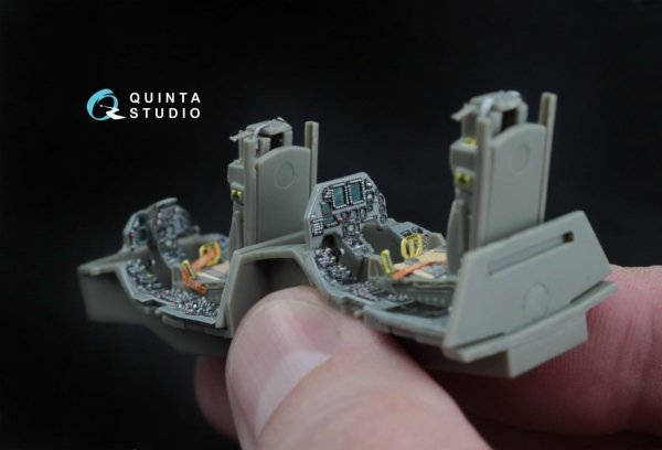 Quinta Studio QD48045 F-16D (block 30/40/50) 3D-Printed &amp; coloured Interior on decal paper (for Kinetic kit) 1/48