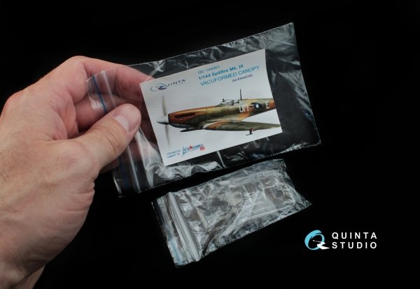 Quinta Studio QC144001 Spitfire Mk.IX vacuuformed clear canopy, 3 pcs (for Eduard kit) 1/144