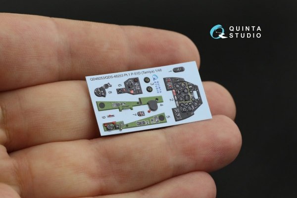 Quinta Studio QDS-48253 P-51D 3D-Printed &amp; coloured Interior on decal paper ( Tamiya ) (small version) 1/48