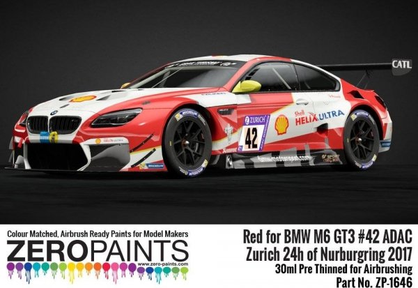 Zero Paints 1646 BMW M6 GT3 42 Zurich 24h Of Nurburgring 2017 Red 30ML