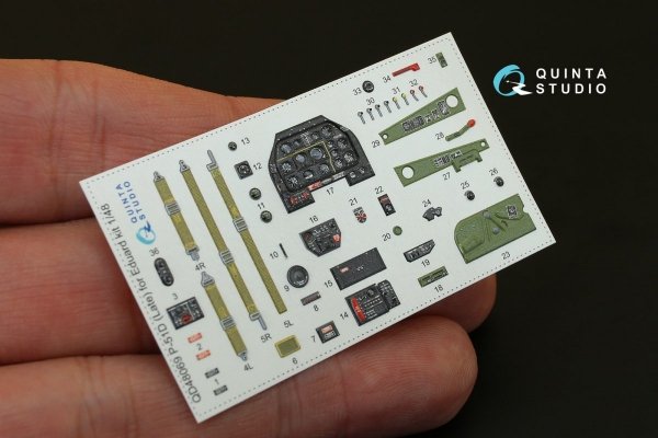 Quinta Studio QD48069 P-51D (Late) 3D-Printed &amp; coloured Interior on decal paper (for Eduard kit) 1/48
