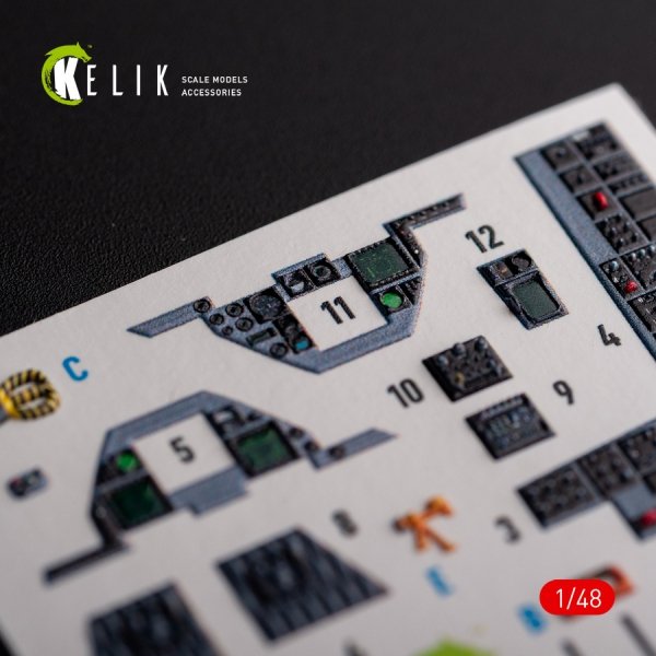 KELIK K48103 F-16A/C - interior 3D decals for Academy kit 1/48
