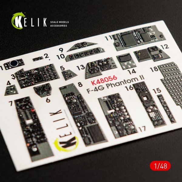 KELIK K48056 F-4G INTERIOR 3D DECALS FOR MENG KIT 1/48