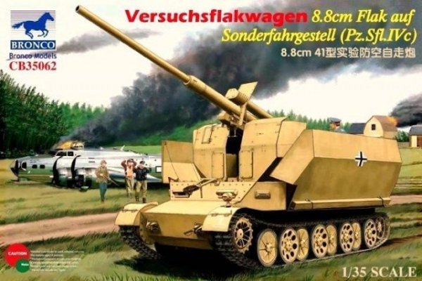 Bronco CB35062 Versuchflakwagen 8,8cm Flak auf Sonderfahrgestell (Pz.Sfl.IVc) (1:35)