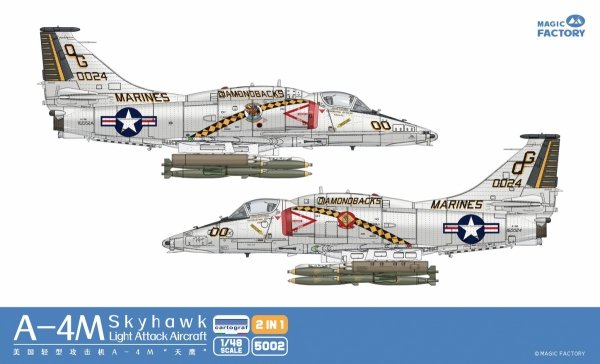 Magic Factory 5002 A-4M Skyhawk Light Attack Aircraft 2 in 1 1/48