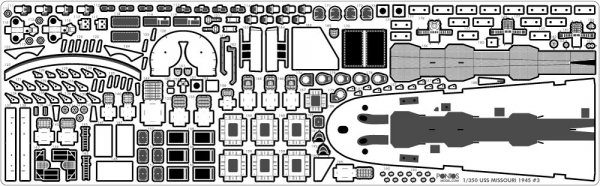 Pontos 37026FB USS BB-63 Missouri 1945 Advanced Detail Up Set (Deck Blue 20B stained wooden deck) (1:350)