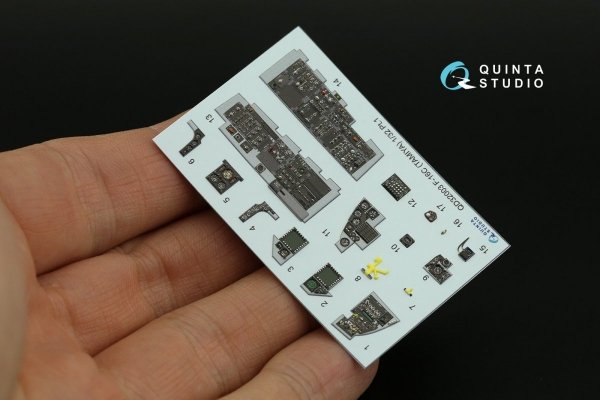 Quinta Studio QDS-32003 F-16C 3D-Printed &amp; coloured Interior on decal paper ( Tamiya ) (small version) 1/32