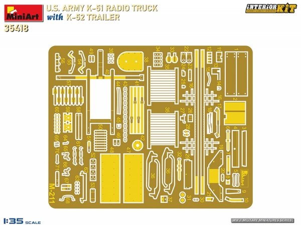MiniArt 35418 US ARMY K-51 RADIO TRUCK WITH K-52 TRAILER. INTERIOR KIT 1/35