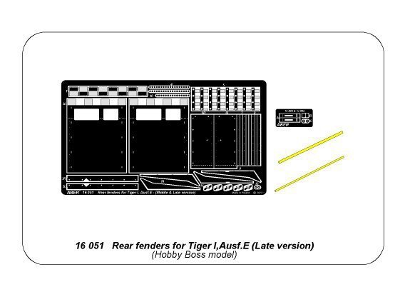 Aber 16051 Rear fenders for Tiger I, Ausf.E – (Late version) (1:16)
