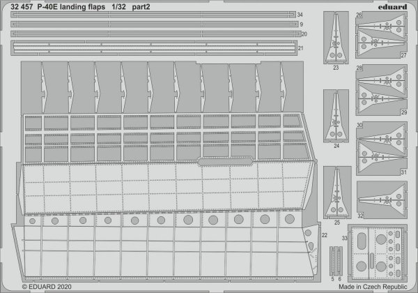 Eduard 32457 P-40E landing flaps 1/32 TRUMPETER