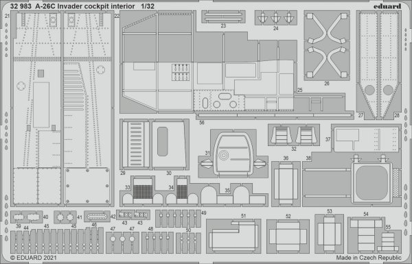 Eduard 32983 A-26C Invader cockpit interior for HOBBY BOSS 1/32