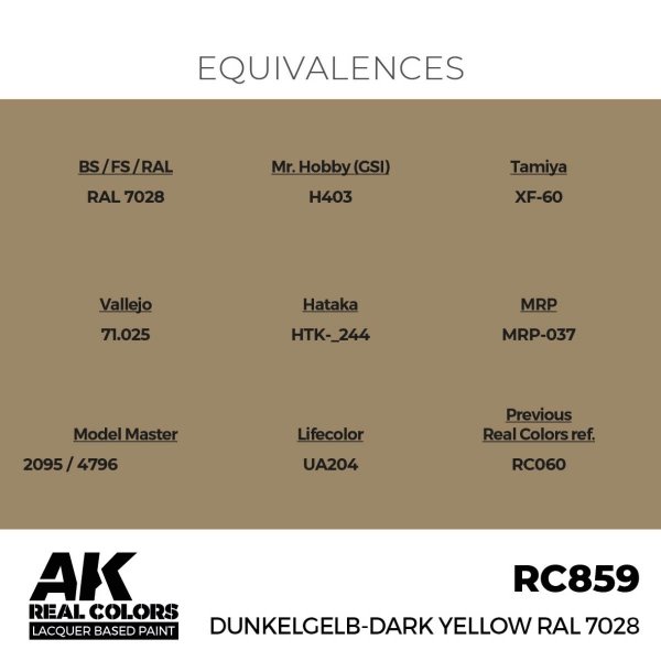 AK Interactive RC859 Dunkelgelb-Dark Yellow RAL 7028 17 ml