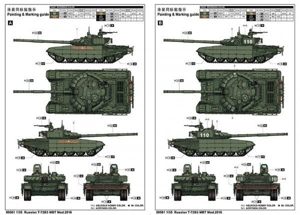 Trumpeter 09561 Russian T-72B3 MBT 1:35