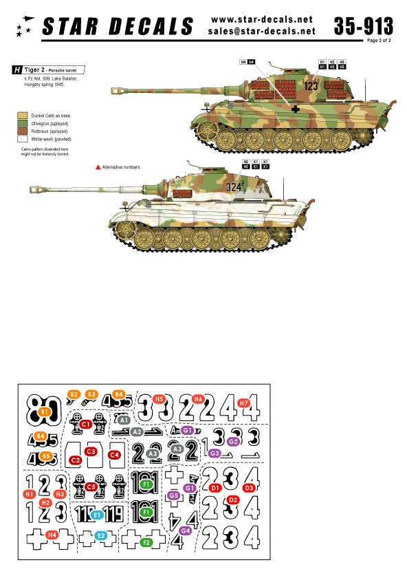 Star Decals 35-913 German Tanks in Hungary 1945 1/35