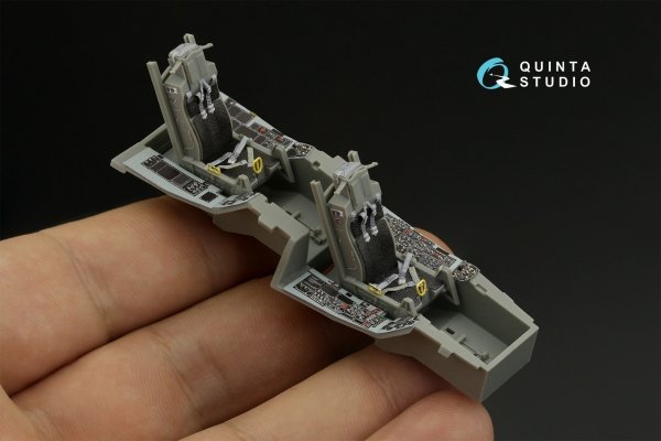Quinta Studio QD48418 F-16D block 30 3D-Printed &amp; coloured Interior on decal paper (Kinetic 2022 tool) 1/48