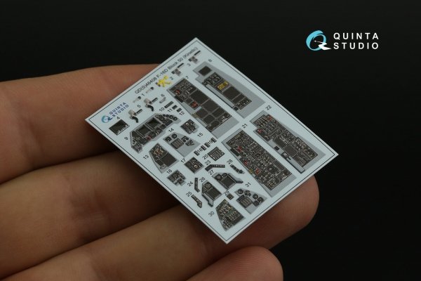 Quinta Studio QDS-48408 F-16D block 50 3D-Printed &amp; coloured Interior on decal paper (Kinetic 2022 tool) (small) 1/48
