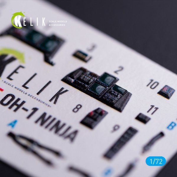 Kelik K72205 OH-1 NINJA - interior 3D decals for Aoshima kit (1/72)