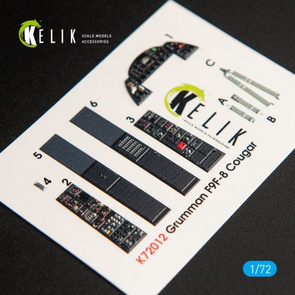 KELIK K72012 F9F-8 &quot;COUGAR&quot; INTERIOR 3D DECALS FOR HASEGAWA KIT 1/72