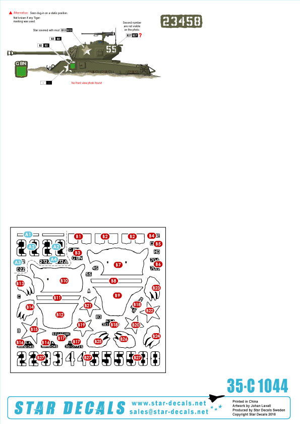 Star Decals 35-C1044 Korean War M4A3E8 Sherman 1/35