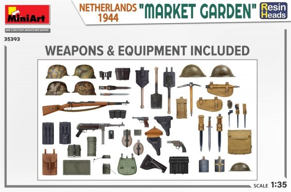 MiniArt 35393 MARKET GARDEN NETHERLANDS 1944. RESIN HEADS 1/35