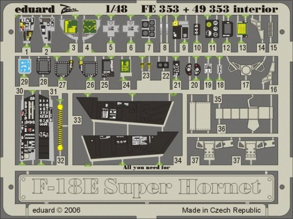 Eduard FE353 F-18E interior 1/48 Hasegawa
