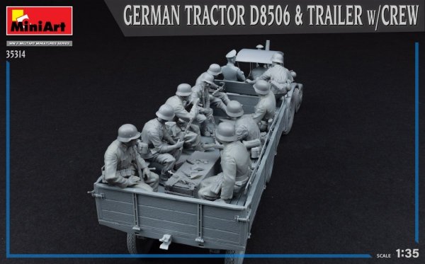 MiniArt 35314 GERMAN TRACTOR D8506 &amp; TRAILER w/CREW 1/35
