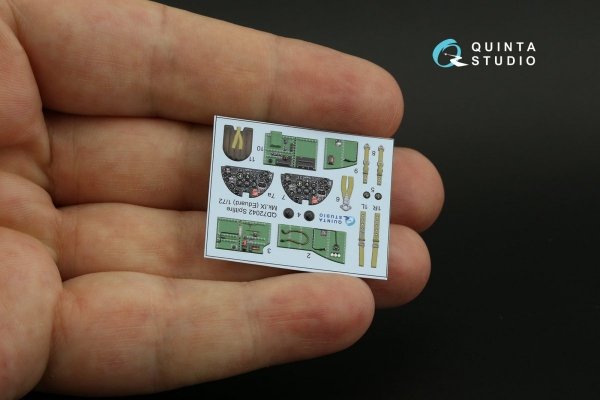 Quinta Studio QD72042 Spitfire Mk.IX 3D-Printed &amp; coloured Interior on decal paper (Eduard) 1/72