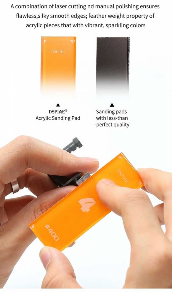 DSPIAE PT-SP08 Acrylic Sanding #800 Pad Set 3 pcs / Zestaw akrylowych płytek szlifierskich #800 3 szt