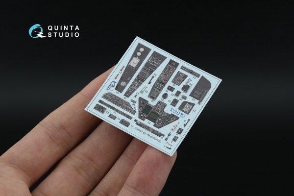 Quinta Studio QD+48638 Ka-50 (black panels) 3D-Printed &amp; coloured Interior on decal paper (Italeri) (with 3D-printed resin parts) 1/48