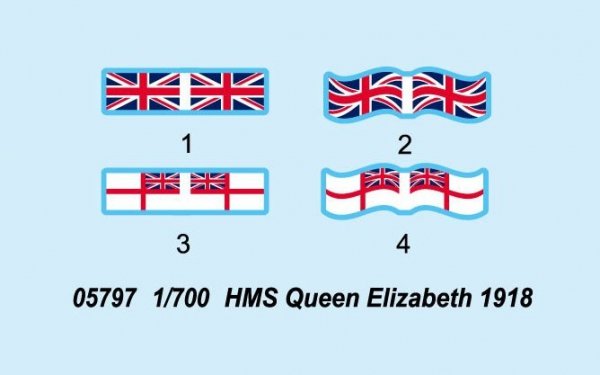 Trumpeter 05797 British battleship HMS Queen Elizabeth (1918) 1/700