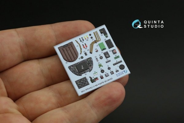 Quinta Studio QD48136 Spitfire Mk.V 3D-Printed &amp; coloured Interior on decal paper (Tamiya) 1/48