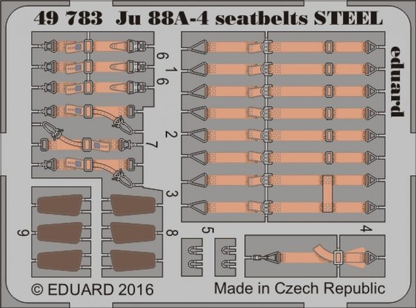 Eduard 49783 Ju 88A-4 seatbelts STEEL ICM 1/48