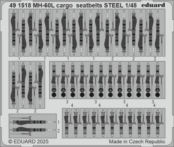 Eduard 491518 MH-60L cargo seatbelts STEEL ICM 1/48