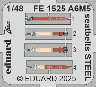 Eduard FE1525 A6M5 seatbelts STEEL EDUARD 1/48