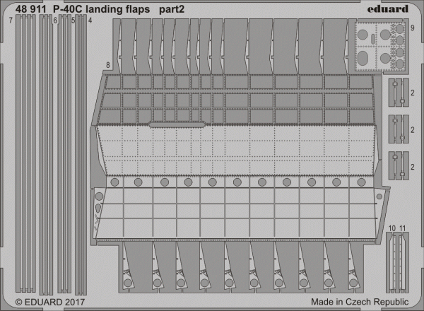 Eduard 48911 P-40C landing flaps BRONCO 1/48