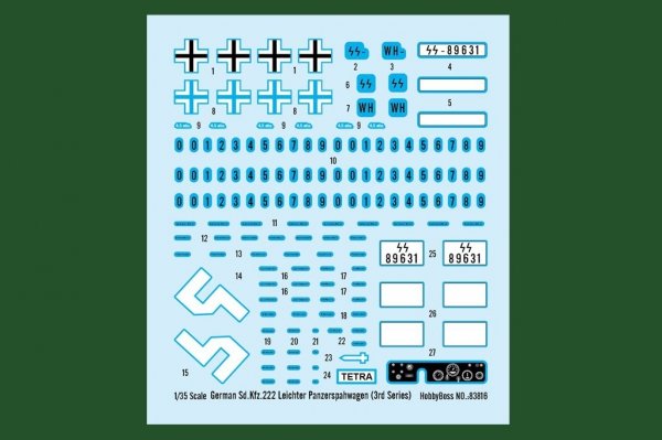 Hobby Boss 83816 German Sd.Kfz.222 Leichter Panzerspahwagen (1:35)