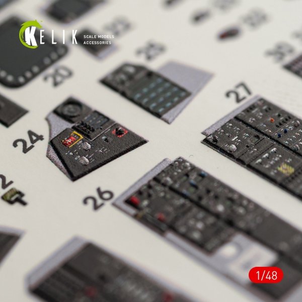 KELIK K48064 F-14D TOMCAT INTERIOR 3D DECALS FOR AMK KIT 1/48