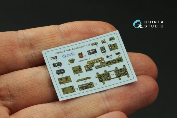 Quinta Studio QD48477 A6M3 Zero 3D-Printed coloured Interior on decal paper (Eduard) 1/48