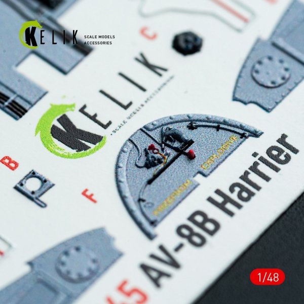 Kelik K48145 AV-8B Harrier - interior 3D decals for Hasegawa kit (1/48)